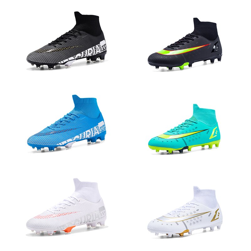 Men Soccer Shoes Adult Kids High Ankle