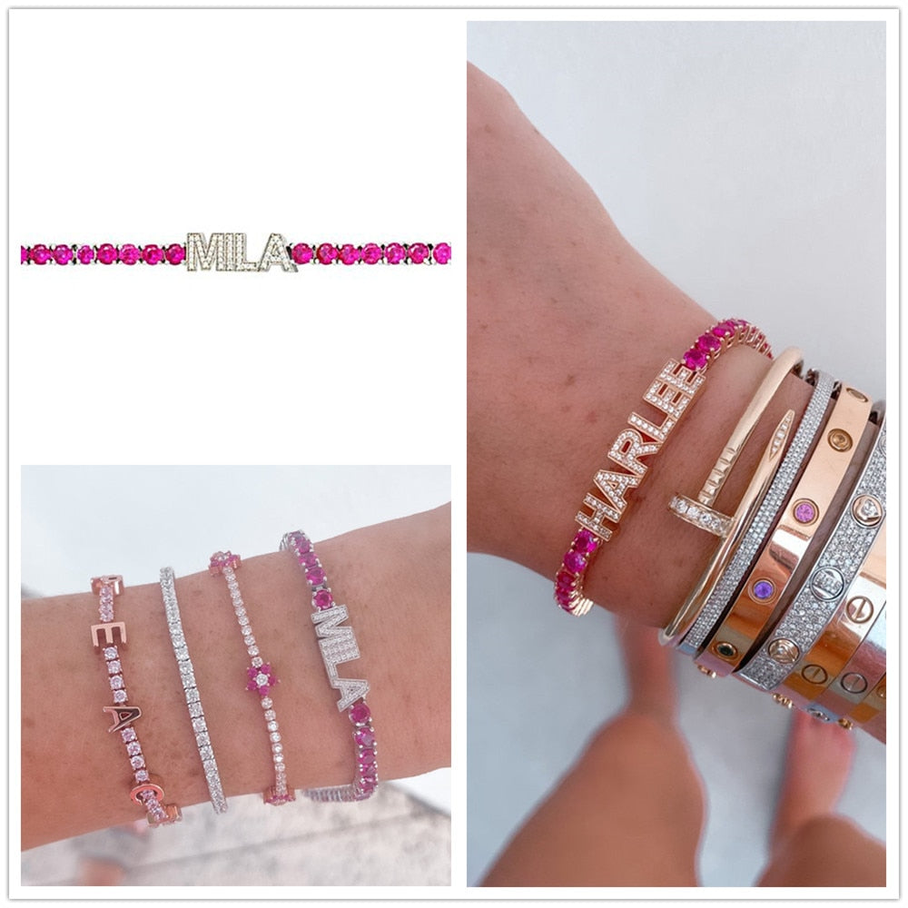 Women Colorful Custom Name Bracelet