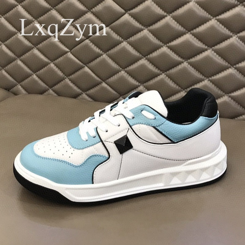 Men Cowhide Luxury Casual Tennis Shoes