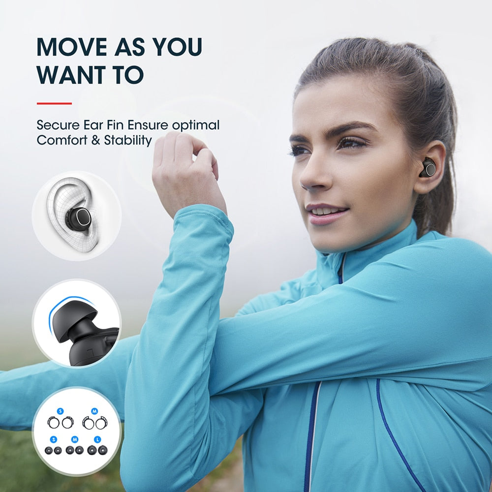 True Wireless Earbuds Bluetooth w/Deep Bass Sound