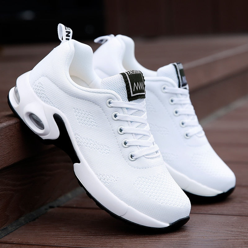 Women Casual Breathable White Tennis Shoes