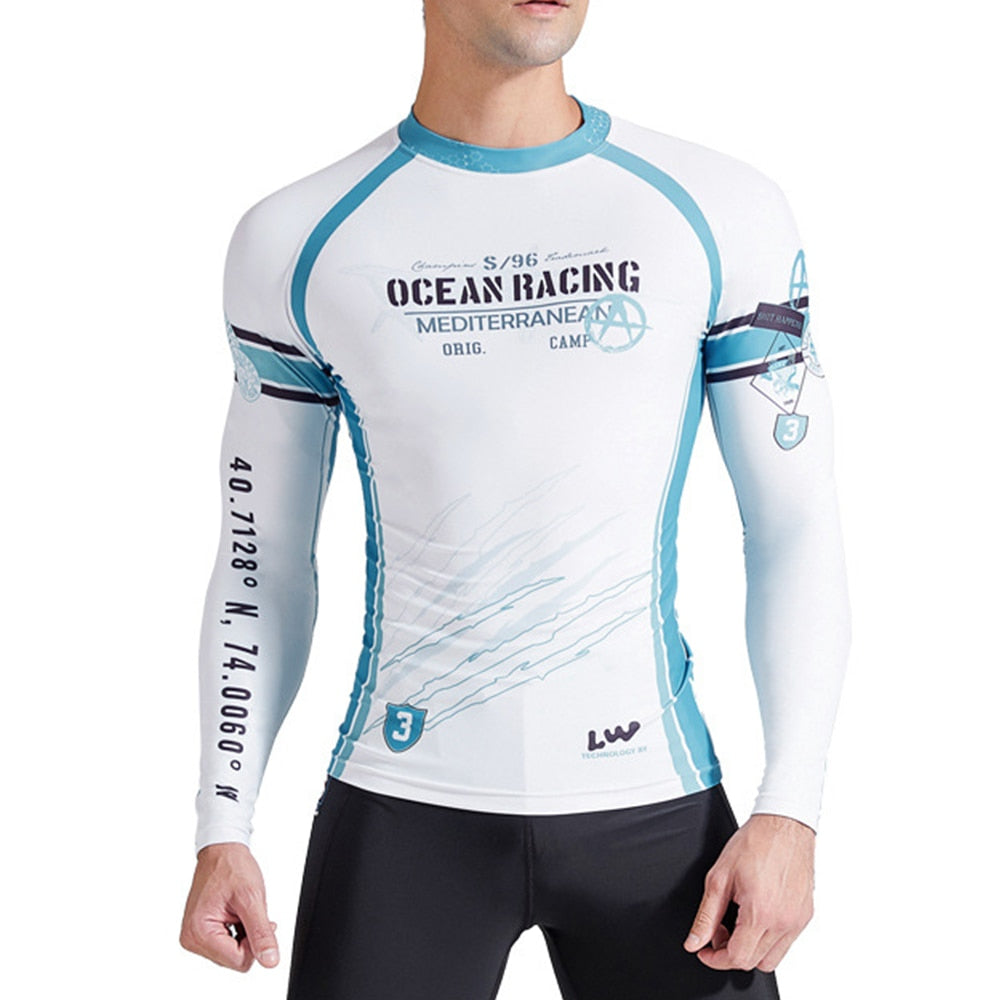 Men Long Sleeve Water Sports Fitness Suit