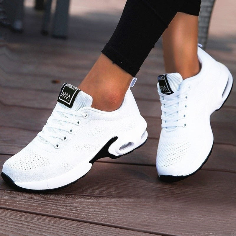 Women Casual Breathable White Tennis Shoes