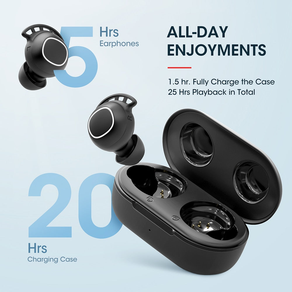 True Wireless Earbuds Bluetooth w/Deep Bass Sound