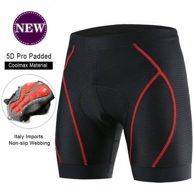 Men's Padded Bicycle Liner Shorts w/Anti-Slip Grips