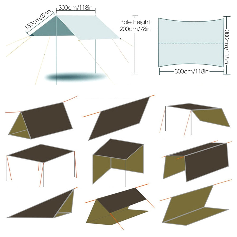 Sun shelter Anti UV Beach Awning