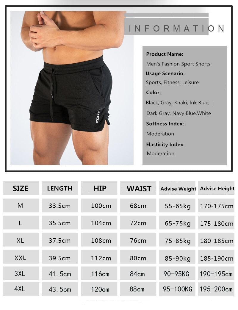 Men Running Jogging Fitness Quick dry Shorts