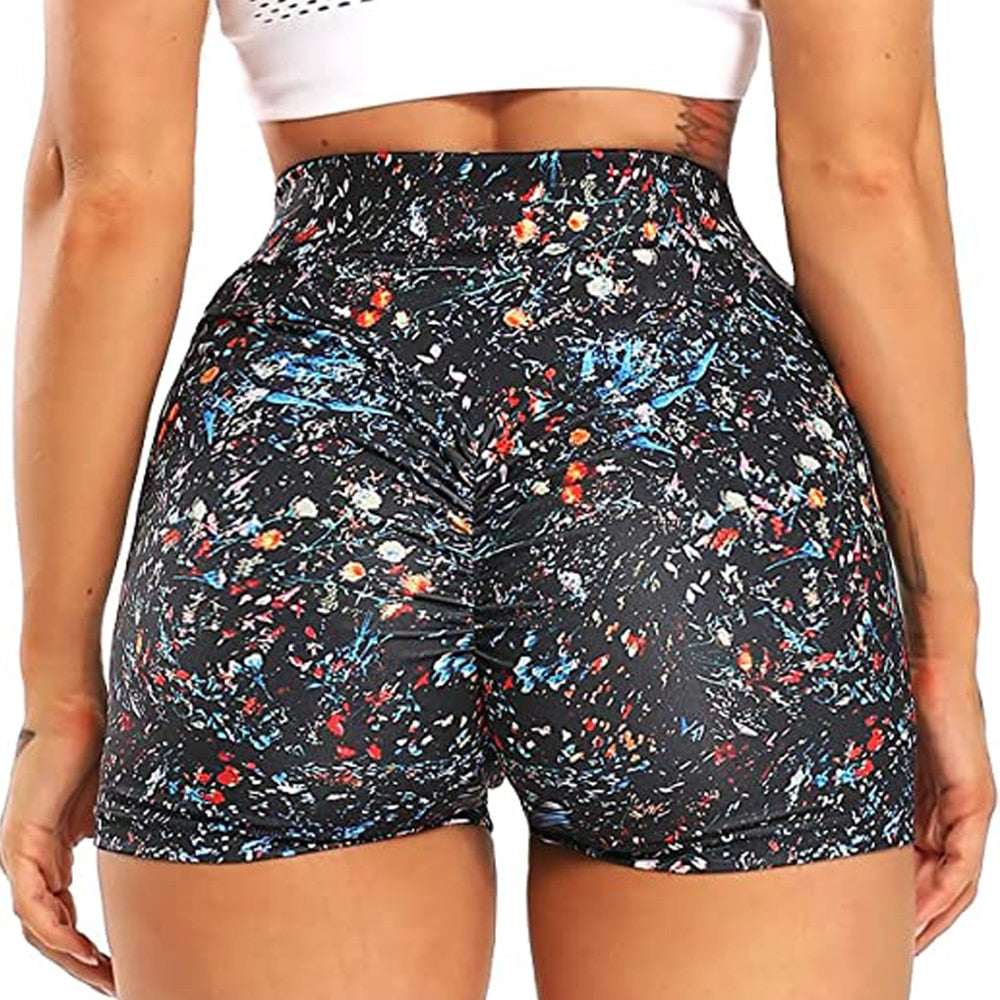 Women High Waist Gym Leopard Print Shorts