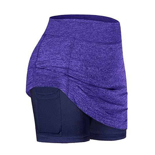 2-In-1 Tennis Skirt Sport Fitness Shorts