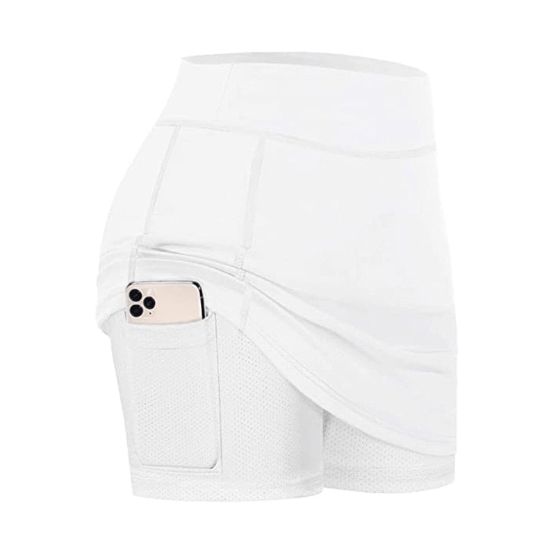 2-In-1 Tennis Skirt Sport Fitness Shorts