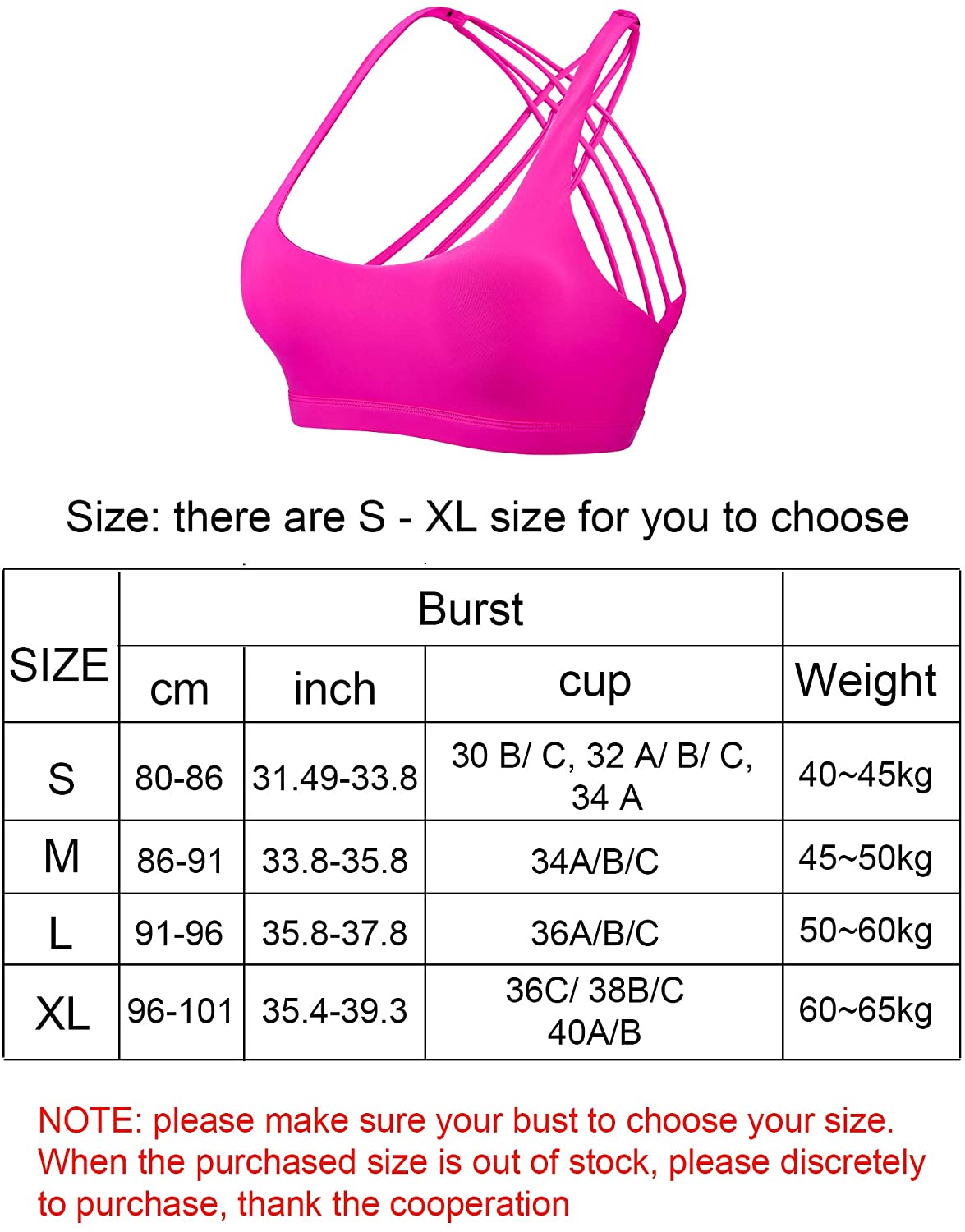 Women Padded Sports Cross Back Bra