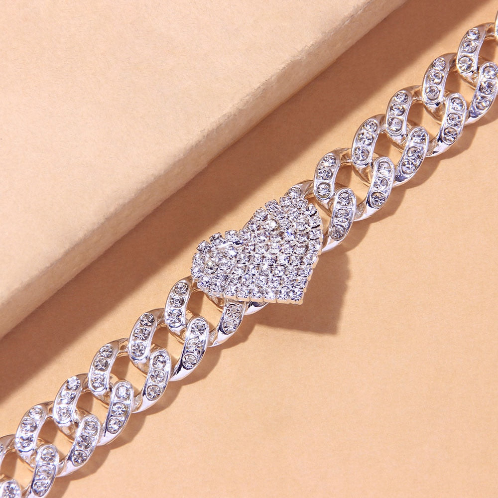 Rhinestone Heart-shape Anklet Bracelet for Women