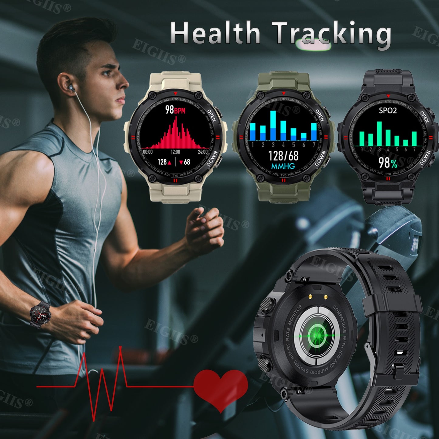 Smart Watch Men Multifunction Bluetooth Fitness Tracker