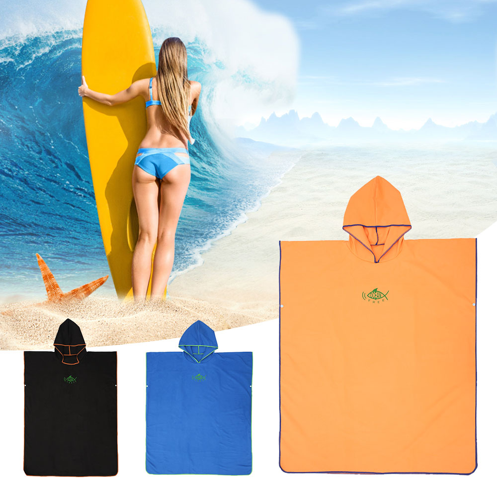 Wetsuit Changing Robe Poncho Towel with Hood