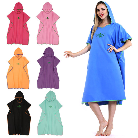 Wetsuit Changing Robe Poncho Towel with Hood