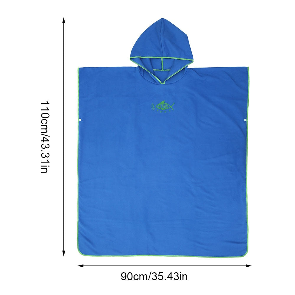 Wetsuit Changing Robe Poncho Towel with Hood