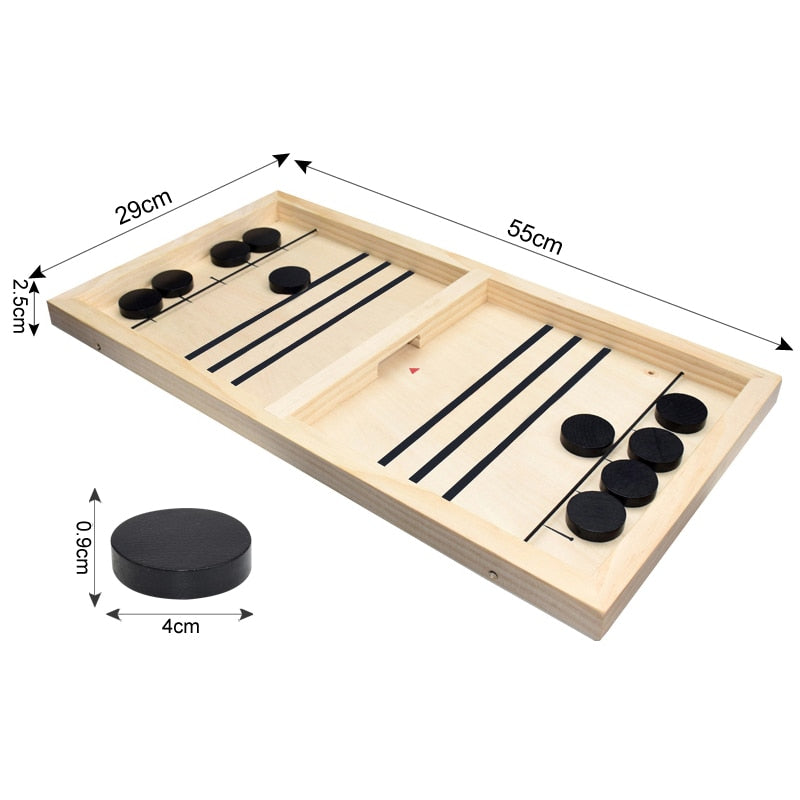 Sling Puck Game Paced Wooden Table Hockey