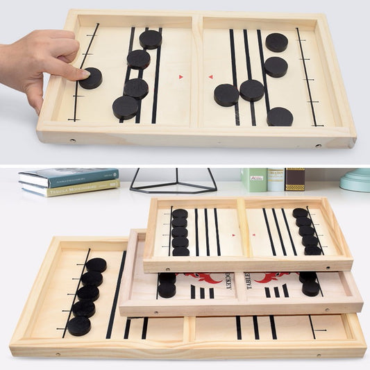 Sling Puck Game Paced Wooden Table Hockey