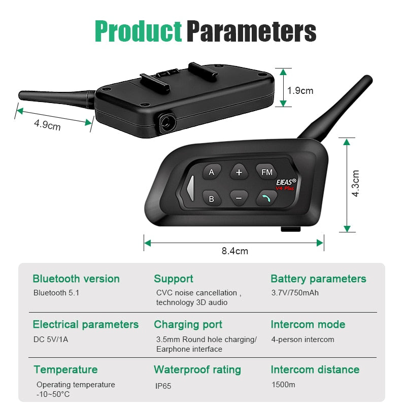 3 Users Referee Intercom Bluetooth Headset