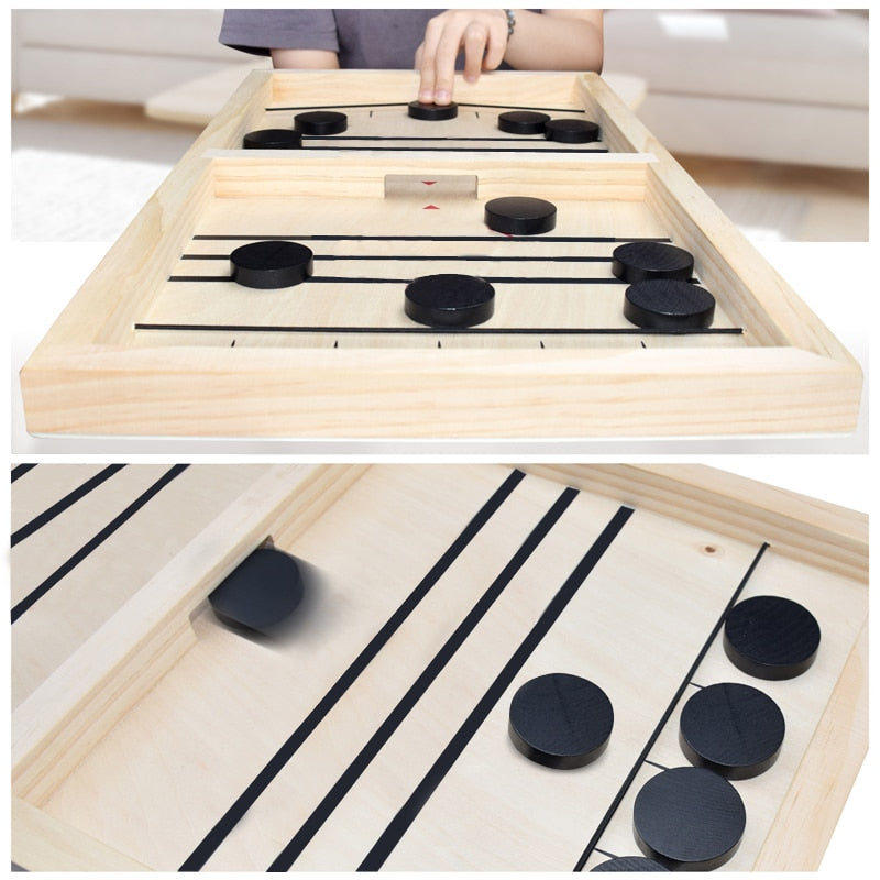 Sling Puck Game Paced Wooden Table Hockey