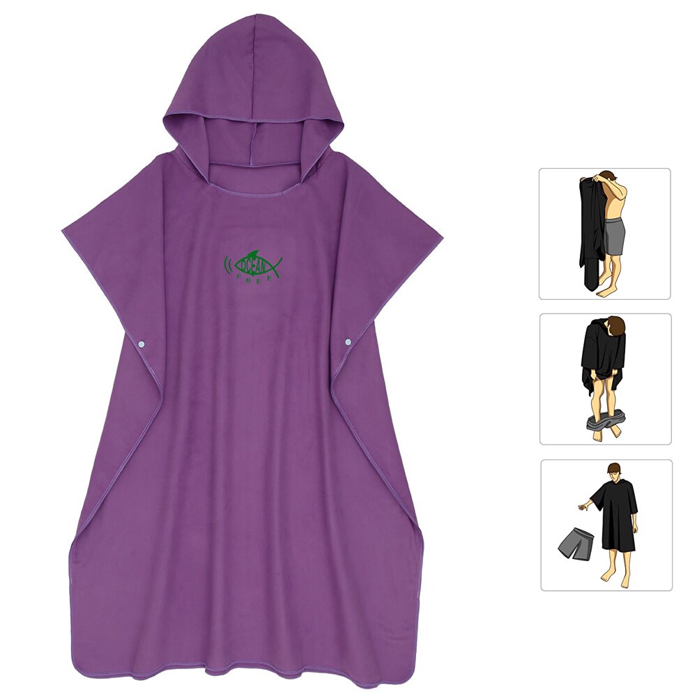 Wetsuit Changing Robe Poncho Towel with Hood