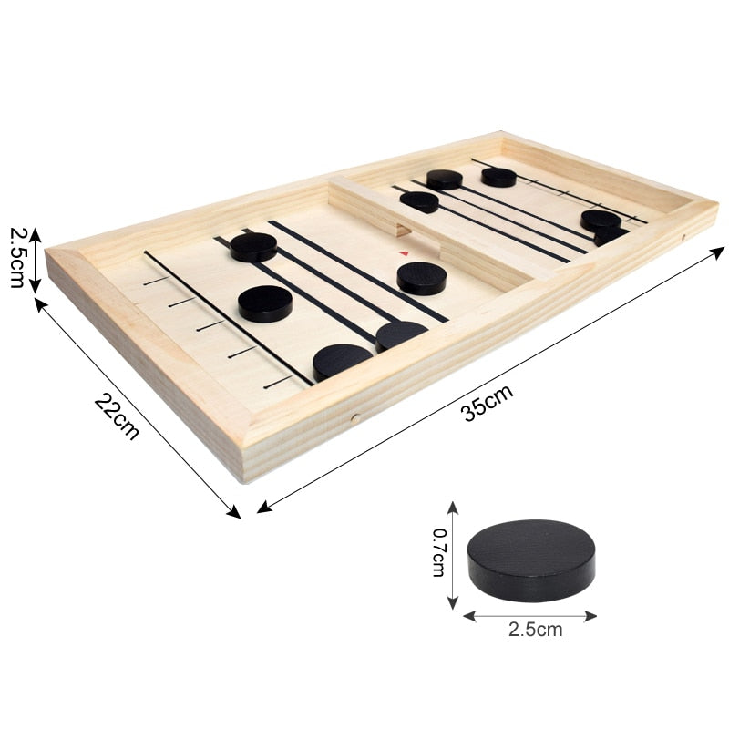 Sling Puck Game Paced Wooden Table Hockey