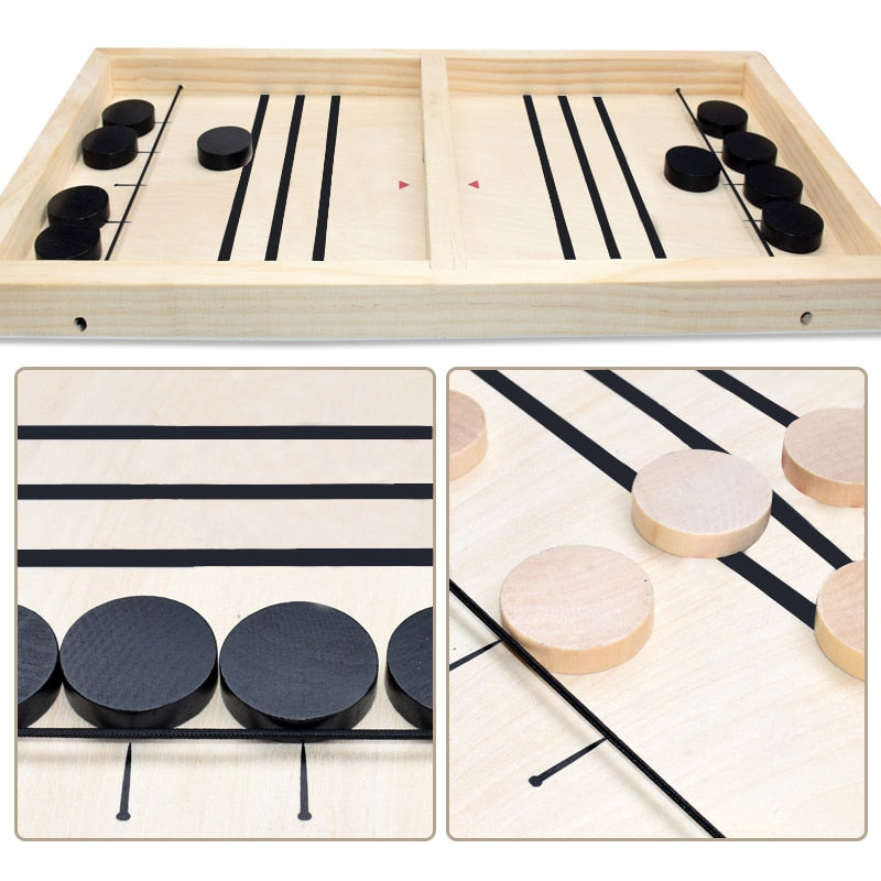 Sling Puck Game Paced Wooden Table Hockey