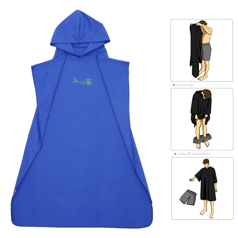 Wetsuit Changing Robe Poncho Towel with Hood