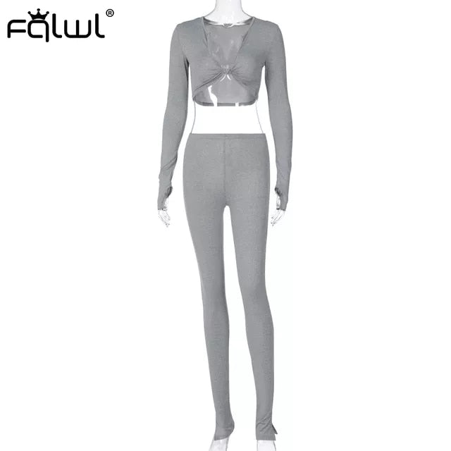 Casual 2-Piece Women Outfit Long Sleeve Set