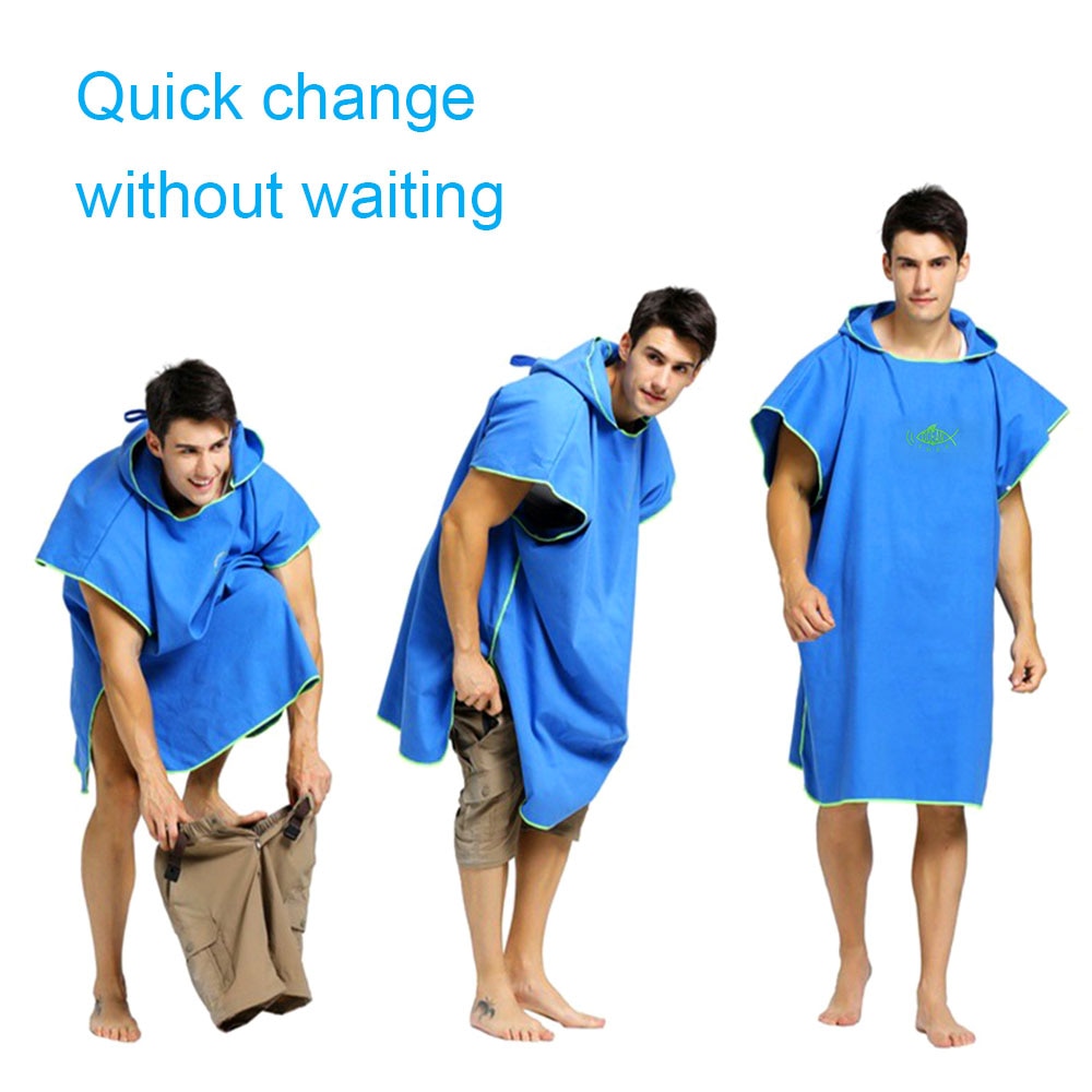 Wetsuit Changing Robe Poncho Towel with Hood